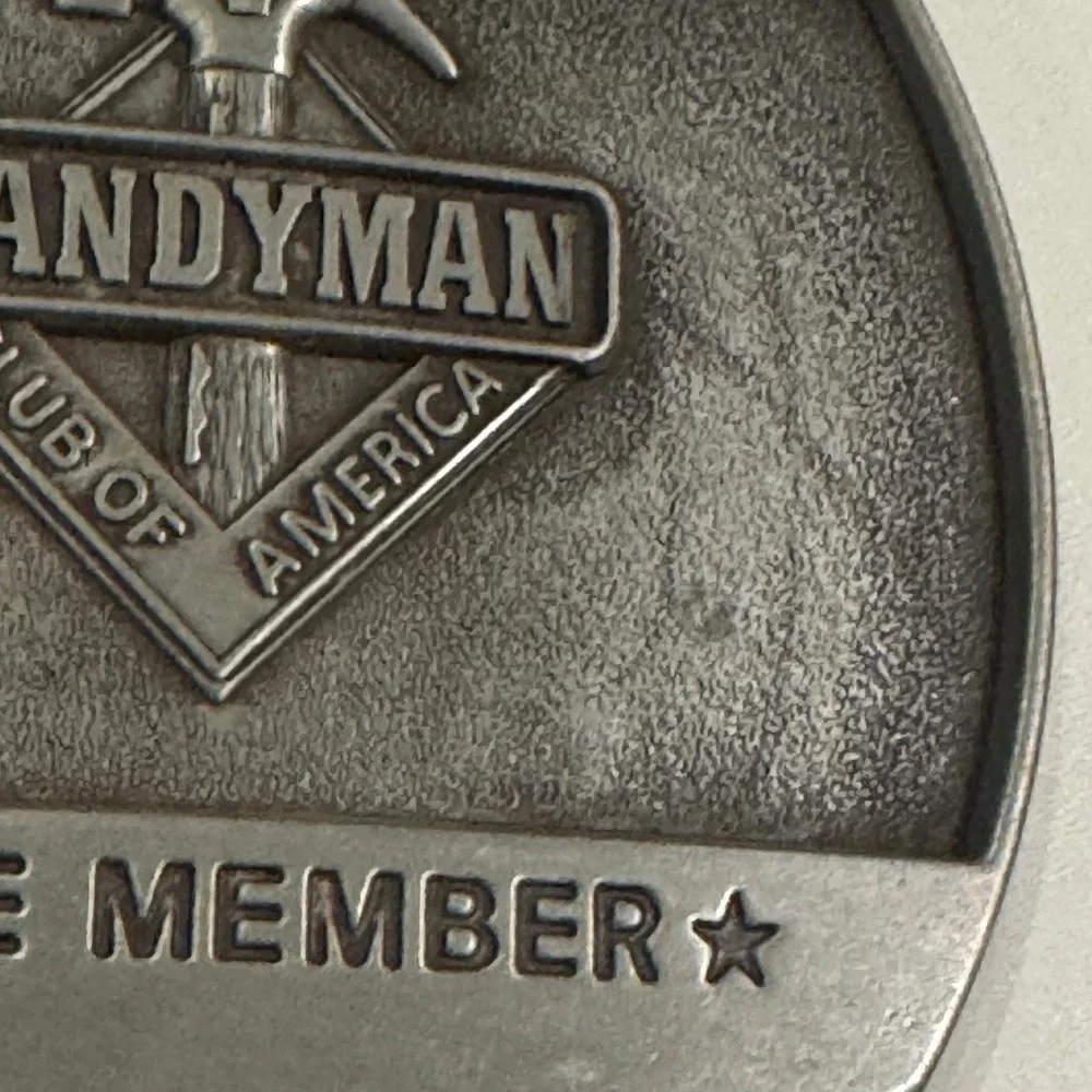 Handyman Club of America Life Member Belt Buckle Vintage 1996 Pewter Finish‎
